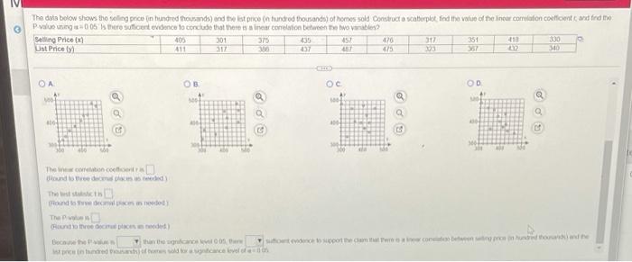 The Data Below Shows Thoseling Price In Hundred Thousands And To Let Price In Hundred Thousands Of Homes Sold Construct 1