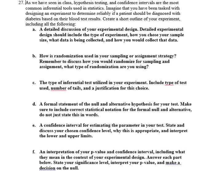 27 Ias We Have Seen In Class Hypothesis Testing And Confidence Intervals Are The Most Common Inferential Tools Used I 1