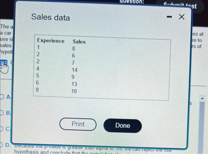 The Accompanying Table Shows The Number Of Cars Sold Last Month By Seven Employees At A Car Dealership And Their Number 2