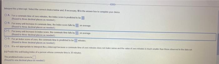The Data Below Represent Comment Leurs In It And Scores On A Well Being Survey Compluto Parts Al Through D Bolo Come 2