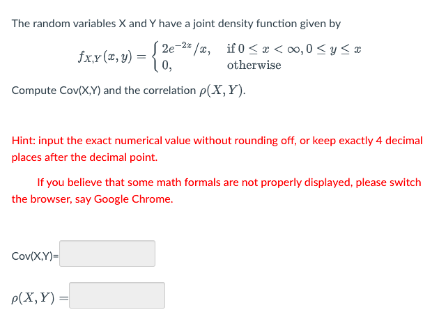 The Random Variables X And Y Have A Joint Density Function Given By 2e 2 A If 0 X 0 0 Y Sa Fxy X Y 10 Otherwi 1