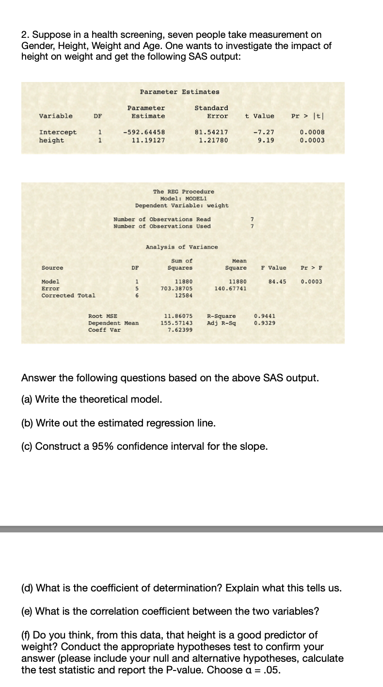 2 Suppose In A Health Screening Seven People Take Measurement On Gender Height Weight And Age One Wants To Investig 1
