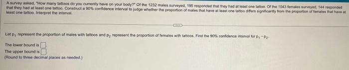 A Survey Asked How Many Tattoos Do You Currently Have On Your Body Of The 1232 Males Surveyed 195 Responded That They 1