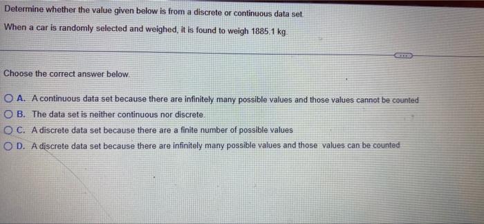 Determine Whether The Given Value Is A Statistic Or A Parameter A Study Was Conducted Of All 2343 Car Owners In A Certai 2