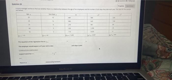 Oro Question 20 Avtorem Wshes To Find Out Whether There Are Between The Age Of Her Layer And The Number Of Days They Are 1
