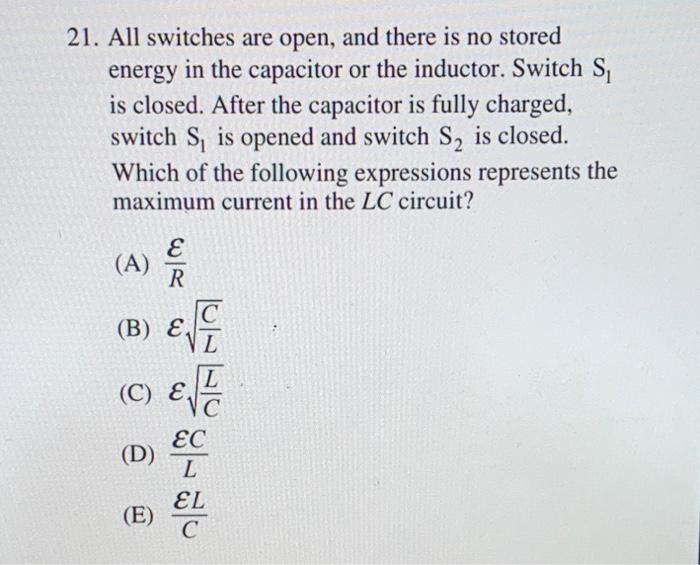 S3 St S21 S Er R Ele C E A Circuit Is Constructed Using A Battery Of Emf E A Resistor Of Resistance R A Capacitor Of 2