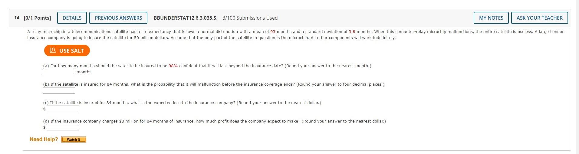 14 0 1 Points Details Previous Answers Bbunderstat12 6 3 035 S 3 100 Submissions Used My Notes Ask Your Teacher A Re 1