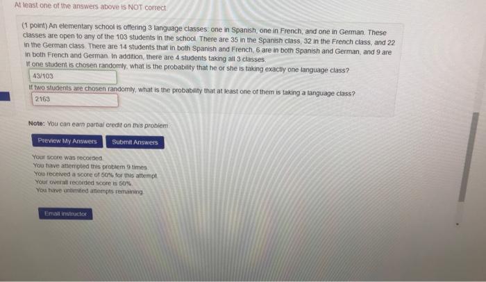 An Elementary School Is Offering 3 Language Classes One In Spanish One In French And One In German These Classes Are 1
