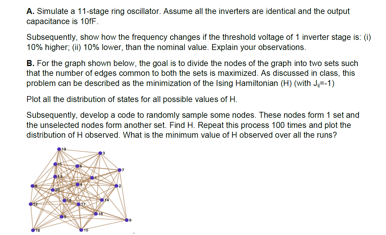 A Simulate A 11 Stage Ring Oscillator Assume All The Inverters Are Identical And The Output Capacitance Is 10ff Subse 1