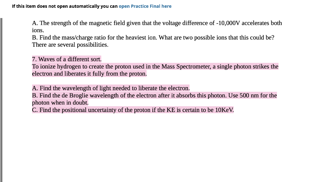 If This Item Does Not Open Automatically You Can Open Practice Final Here A The Strength Of The Magnetic Field Given Th 1