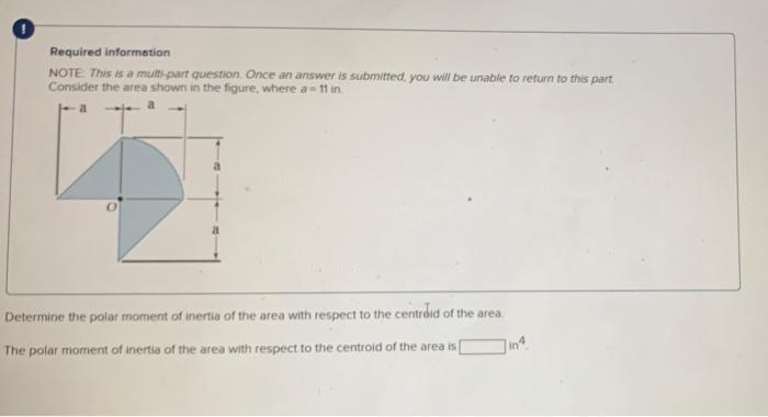 Required Information Note This Is A Multi Part Question Once An Answer Is Submitted You Will Be Unable To Return To T 1