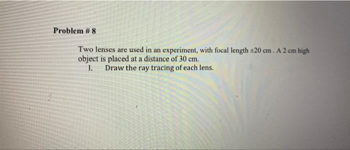 Ii Fill The Information Needed In The Table Below Fis The Focal Length S And S Are The Object And Image Distance Res 2