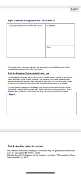 Packaging Candies This Assignment Was Retrieved From Oame On Ca Name S Write Complete Solutions In The Space Provided 4