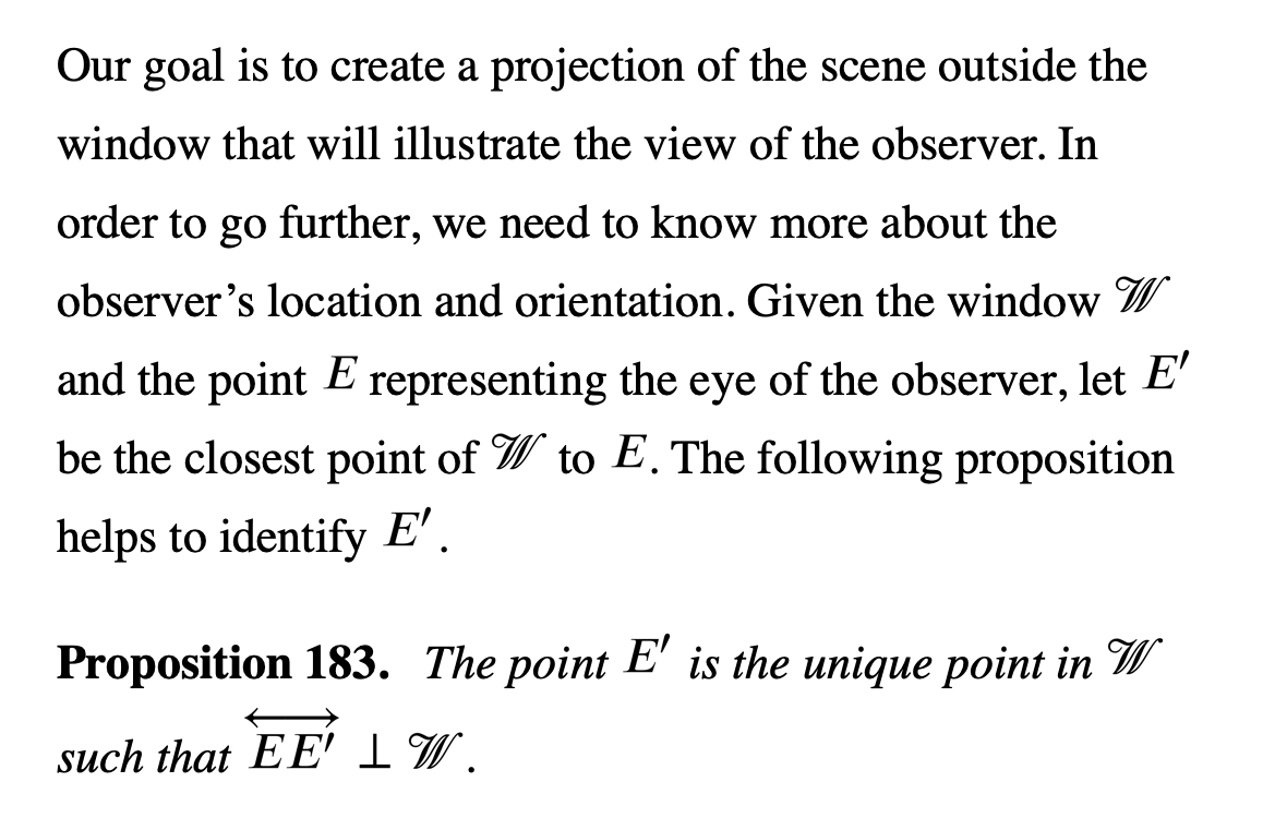 Our Goal Is To Create A Projection Of The Scene Outside The Window That Will Illustrate The View Of The Observer In Ord 1