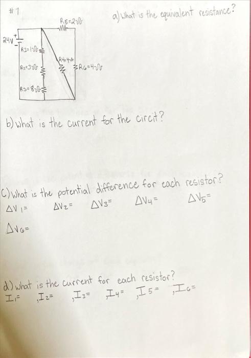 1 R5 26 Mvp A What Is The Equivalent Resistance 24v R1 126 In R2 30 R4 R6 400 Ww R3 8262 B What Is The Curren 1