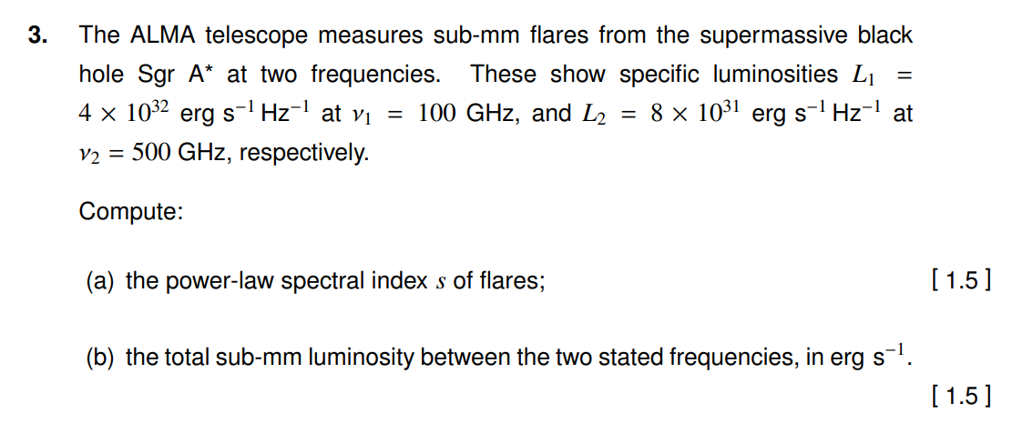 3 The Alma Telescope Measures Sub Mm Flares From The Supermassive Black Hole Sgr A At Two Frequencies These Show Sp 1