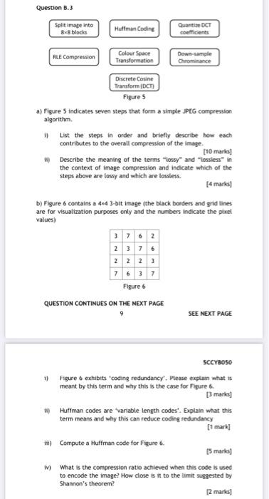 Question B 4 A Consider The 5 5 Binary 1 Bit Image Shown In Figure 7 With Black Intensity Value Equal To 0 And Whi 2