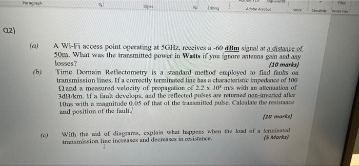 Q3 A If The Snr Of A Wireless Link Is 18db And The Rf Bandwidth Is 30khz Using Shannon S Capacity Formula Determine 3