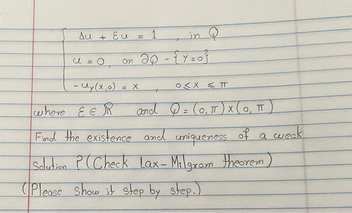 Au Eu 1 In Q U O On 20 Y 0 Y 0 O X Tt A 0 X O X Where Er And 0 0 It X 0 T Find The Existence 1