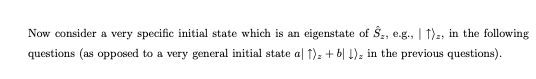 Now Consider A Very Specific Initial State Which Is An Eigenstate Of So E G 11 In The Following Questions As Oppo 1