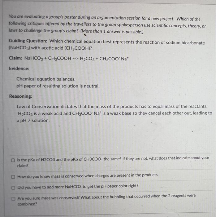 You Are Evaluating A Group S Poster During An Argumentation Session For A New Project Which Of The Following Critiques 1