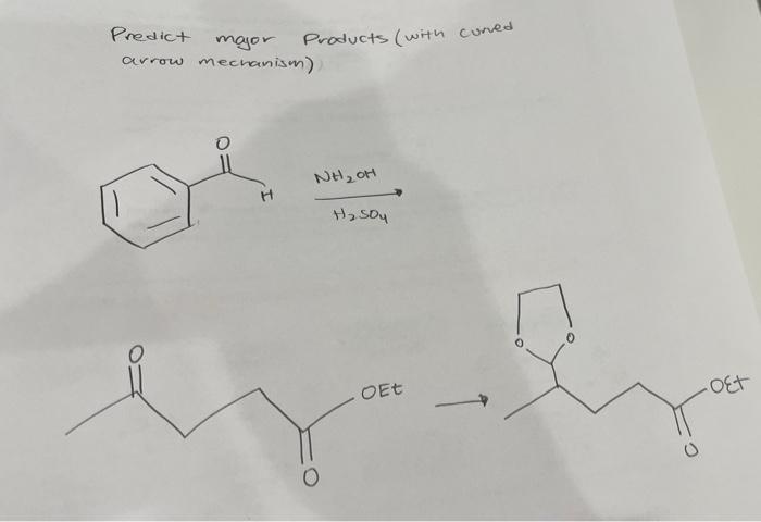 Predict Major Arrow Mechanism Products With Curved Nh Oh H Hasoy Oet Oet 1