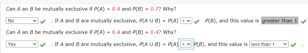 Can A An B Be Mutually Exclusive If P A 0 4 And P B 0 7 Why No If A And B Are Mutually Exclusive P Aub P A 1