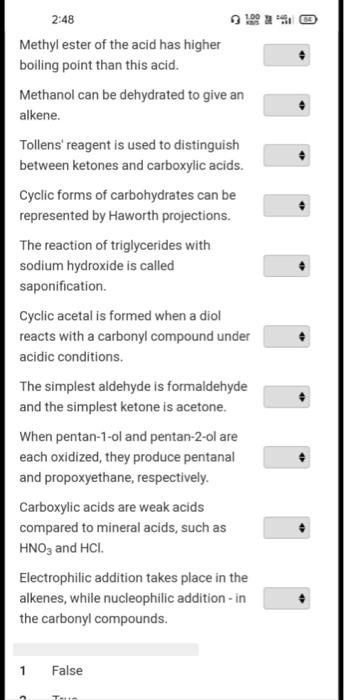 2 48 1992 Methyl Ester Of The Acid Has Higher Boiling Point Than This Acid Methanol Can Be Dehydrated To Give An Alkene 1