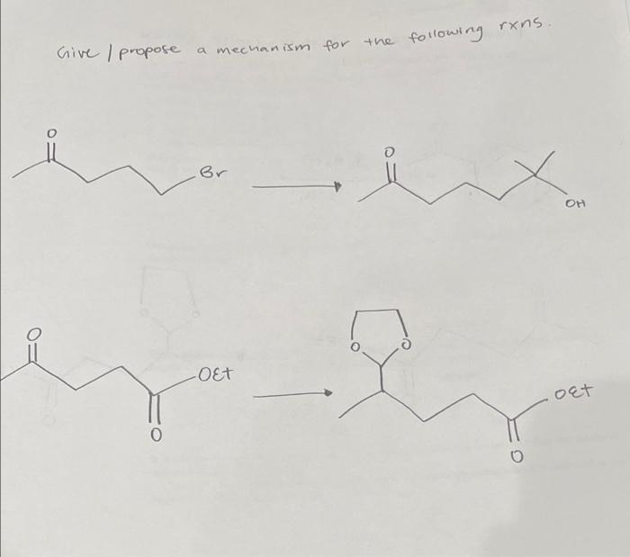 Following Rxns Give I Propose A Mechanism For The Br Oh Det Oct 0 1