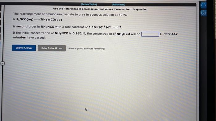 Review Toples References Use The References To Access Important Values If Needed For This Question The Rearrangement Of 1