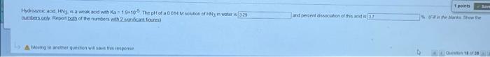 1 Points Hydrod Hn Sa Wakaod With A 10 10 The Ph Of A 0014 M Solution Of Water Is 329 Umbes Nl Report Of The Numbers Wi 1