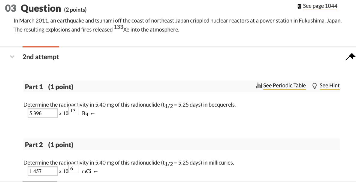 E See Page 1044 03 Question 2 Points In March 2011 An Earthquake And Tsunami Off The Coast Of Northeast Japan Cripple 1