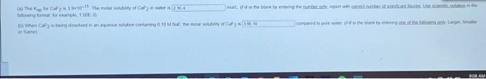 Fifth Any Erning The Number Wird Aus Hoc Non Aj Theksoto Caf3 10 11 The Molar Bety Of Cafy In Water 2164 Foong Format Fo 1