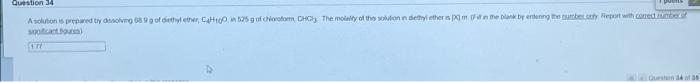 Question 34 A Solution Is Prepared By Song 689 God Choo 95g Of Doom Ch The Molayot The One Theme By Entering Them With 1