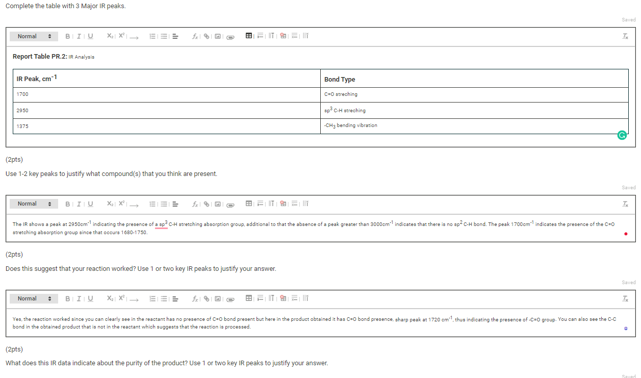 Please Help With The 1h Nmr Spectrum For Product Obtained See Question At The End Thank You Data And Report Submission 6