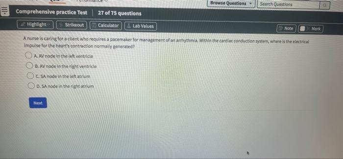 Iii Note Comprehensive Practice Test 23 Of 75 Questions Highlight Strikeout Calculator Lab Values Discharge Teaching For 2