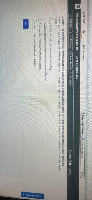 Dashboard Quiz Performance Browse Questions Search Questions Ii Comprehensive Practice Test 33 Of 75 Questions Highli 2