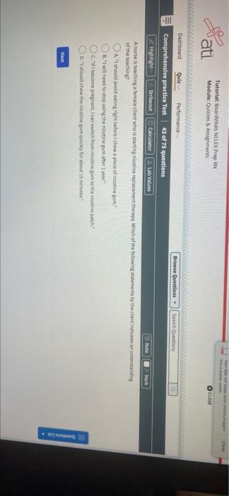 C Fati Tutorial Boardvitals Nclex Pin Module Qures Assignments Close Iii Dashboard Quiz Performance Browse Question 1