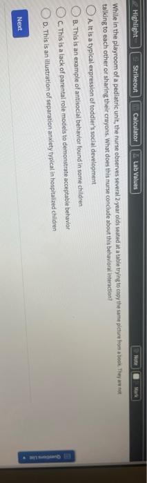 Comprehensive Practice Test 72 Of 75 Questions Highlight Strikeout Calculator Lab Values Note Mark A Nurse Is Caring For 2