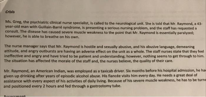 The Nurses Become More Understanding Of The Motivation For The Behavior Mr Raymond Uses To Cope With Modern Severe Leve 3