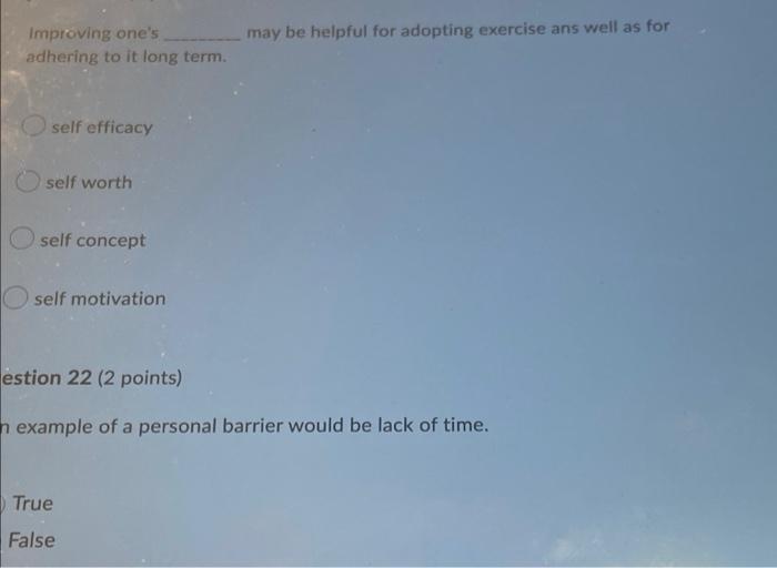 May Be Helpful For Adopting Exercise Ans Well As For Improving One S Adhering To It Long Term Self Efficacy Self Worth 1