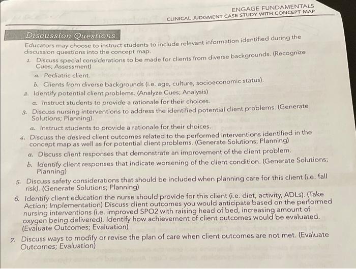 Tuesday 5 Engage Fundamentals End Of Life May 3 Clinical Judgment Case Study With Concept Map Case Study The Nurse Who 2
