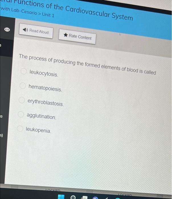 Unctions Of The Cardiovascular System With Lab Cesario Unit 1 Read Aloud Rate Content The Process Of Producing The F 1