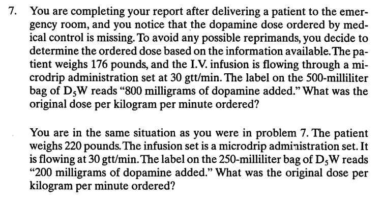 7 You Are Completing Your Report After Delivering A Patient To The Emer Gency Room And You Notice That The Dopamine D 1