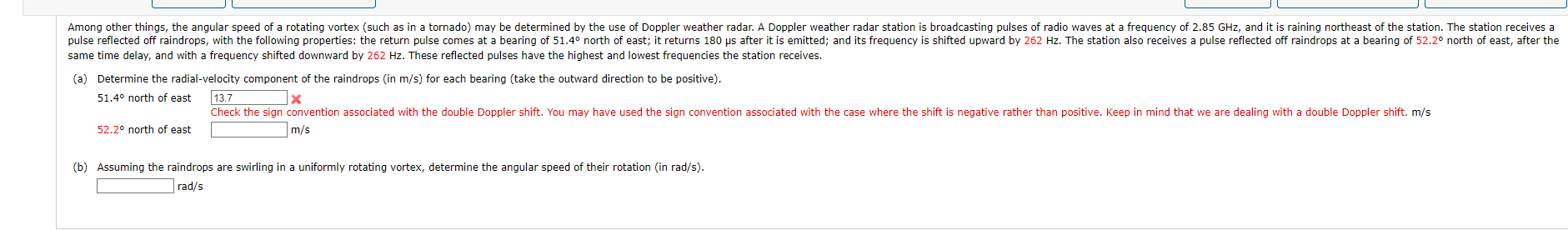 Among Other Things The Angular Speed Of A Rotating Vortex Such As In A Tornado May Be Determined By The Use Of Dopple 1