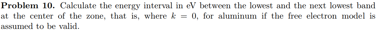 Solid State Physics Question 1