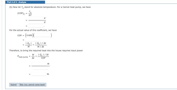 A Calculate The Electric Power Required To Maintain The Interior Temperature At 22 0 C If The Power Is Used In Electri 2