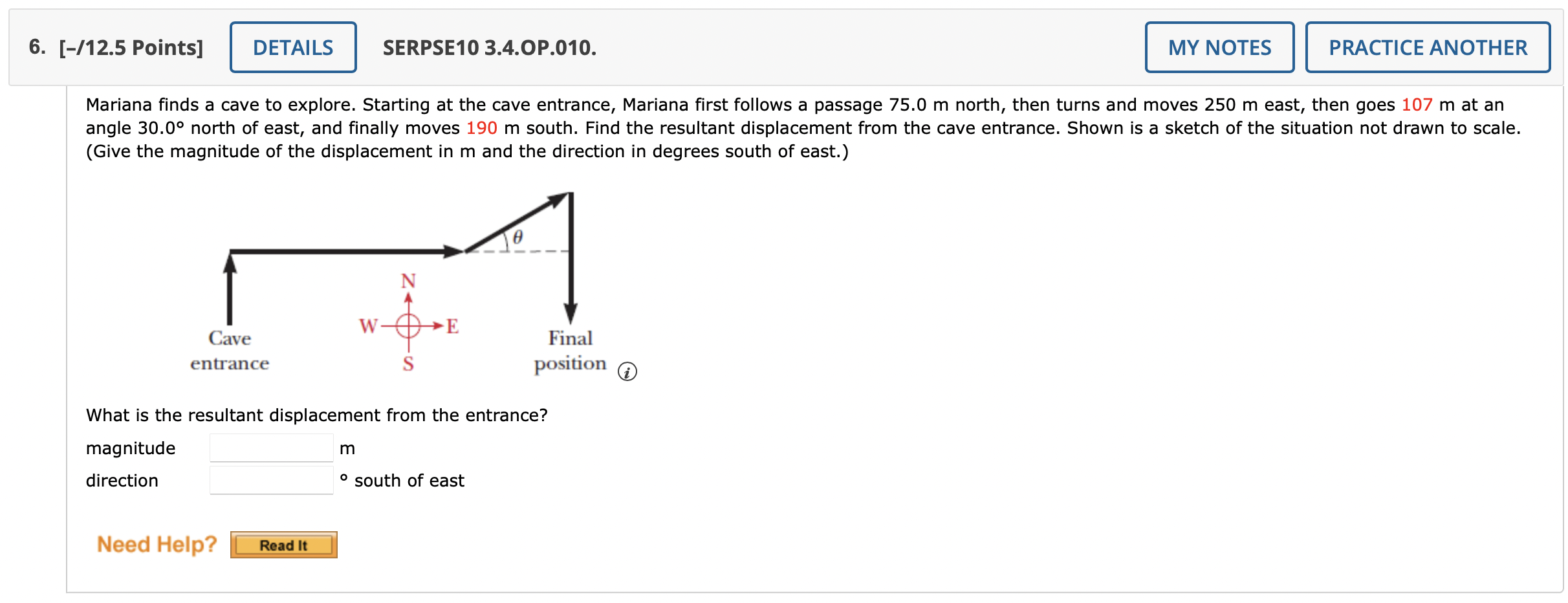 6 12 5 Points Details Serpse10 3 4 Op 010 My Notes Practice Another Mariana Finds A Cave To Explore Starting At T 1
