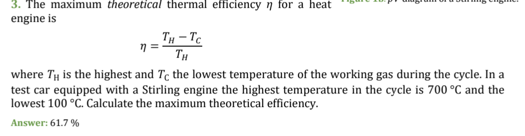 How To Solve This Thermodynamics Question About Theoretical Efficiency 1