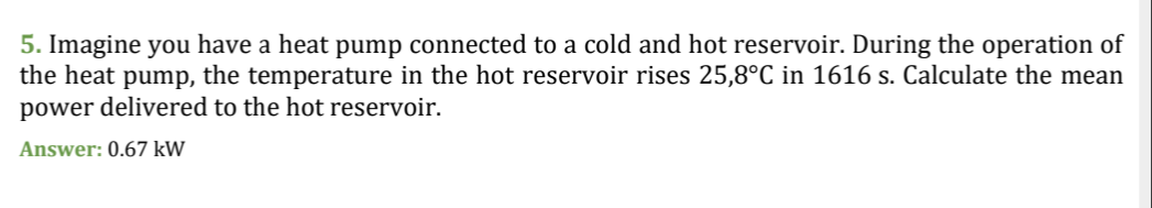 How To Solve This Thermodynamics Question About Mean Power 1